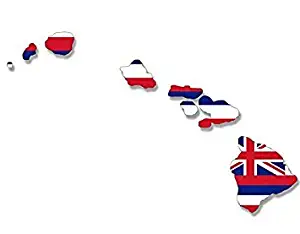 MAGNET Hawaiian Islands Shaped HAWAII STATE FLAG Flag Magnetic Size: 4.5 x 7 inch