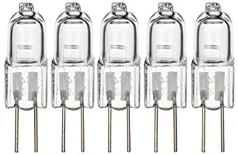 Simba Lighting Halogen G4 T3 20 Watt 280lm Bi-Pin Bulb 12 Volt A/C or D/C for Accent Lights, Under Cabinet Puck Light, Chandeliers, Track Lighting, 20W 12V 2 Pin JC Warm White 2700K Dimmable, 5-Pack