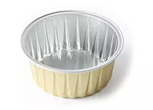 KEISEN 3 2/5" 4.5oz 120ml 100/PK Disposable Aluminum Foil Cups for Muffin Cupcake Baking Bake Utility Ramekin Cup gold