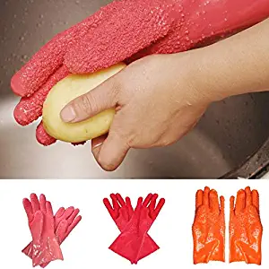 BOZLIZ - Household Gloves - 2pcs Pair Creative Peeled Potato Cleaning Gloves Vegetable Rub Fruits Skin Scraping Fish Scale Non - Disposable Fair Trade Small Blues Women Long Potato Free Gloves Cleanin