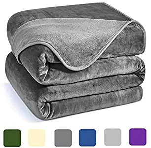 Charm Heart Luxury Fleece Blanket,Winter 350GSM Blanket Super Soft Warm Thick Blanket for Home Bed Blankets King Size, Dark Grey 90×108 in