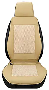Universal Car Seat Cushion Cover Air Ventilated Fan Conditioned Cooler Pad With 4 Fan Cooling Car Seat Cooling Vest Summer (Beige)