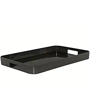 Zak Designs 21in x 13.5in Large Gallery Serving Tray - BPA-free, Black GL