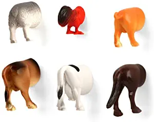 Kikkerland Farm Animal Butt Magnets, Set of 6 (MG26)