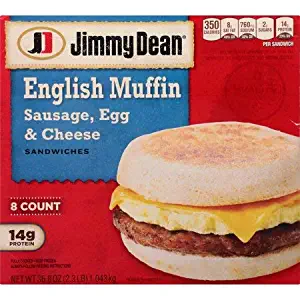 Evaxo Sausage, Egg & Cheese English Muffin Sandwiches, 1 pk. / 8 Count (Frozen)