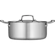 Tramontina 80116/563DS Stainless Steel Tri-Ply Clad Covered Dutch Oven, 5-Quart, Made in China