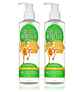 Fresh Monster Toxin-free Hypoallergenic 2-in-1 Kids Shampoo & Conditioner, Fragrance Free, 2 count, 8oz.