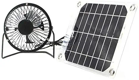 Solar Fan 5W 4 inch Free Energy for Greenhouse Motorhome House Chicken House Outdoor Home Cooling Chicken coop