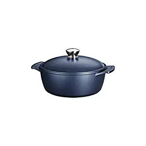 Tramontina LYON 4 Qt Induction-Ready Aluminum Dutch Oven with PFOA-Free Ceramic-Reinforced Nonstick, Sapphire, Made in Brazil - 80142/035DS