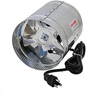 Hon&Guan 6" Inline Duct Fan 240 CFM, Metal Duct Booster Fan Low Noise Inline Duct Vent Blower Great For Grow Tent HVAC Exhaust and Intake