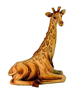 StealStreet MME-928 6.5" Sitting Giraffe Carving Faux Wood Decorative Figurine, Brown