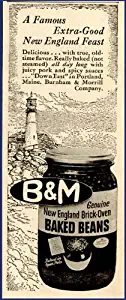 Great 1948 Burnham & Morrill Brick-Oven Baked Beans AD Original Paper Ephemera Authentic Vintage Print Magazine Ad/Article
