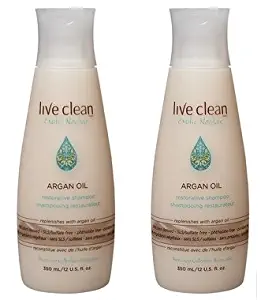 Live Clean Exotic Nectar Argan Oil Restorative Shampoo (Pack of 2) with 100% Pure Argan Oil, Grape Seed Oil and Olive Oil, 12 oz