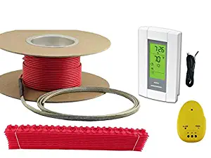 60 Sqft Cable Set, 240 Volt, Electric Radiant Floor Heat Heating System with Aube Digital Floor Sensing Thermostat