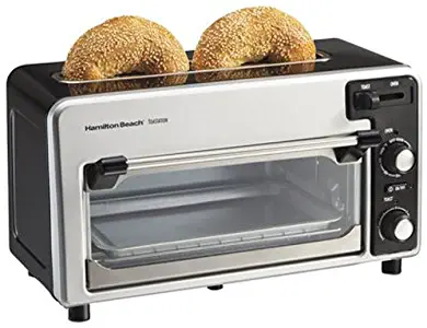 Hamilton Beach Toastation Oven with 2 Slice Toaster Combo, Ideal for Pizza, Chicken Nuggets, Fries and More, Black (22720)