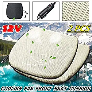 MMKUTZ - 3D Cooling Fan Front Car Seat Cushion Double Fans Cooling Seat Cover Summer Air Cooler Chair Pad Car Ventilation Cushion 12V/24