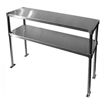 Stainless Steel Adjustable Double Overshelf for Work Table 18 x 72 - Top Mount