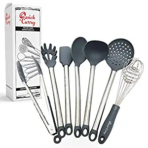 Quick & Carry, Silicone Utensil Set for "instant Pot" Electric Pressure Cookers, Long Handled, 7 Piece Set