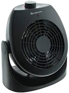 House Fan and Portable Space Heater Combo by Comfort Zone. Perfect for Home or Office. 2 in 1, Quite, Powerful, Tilt Head Fan/Heater Combo. (Black)