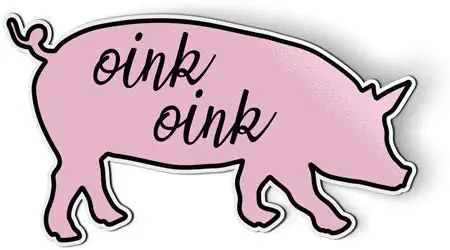 AK Wall Art Pig Shape Oink - Magnet - Car Fridge Locker - Select Size