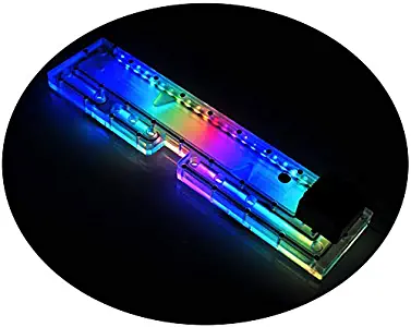 Water Channel Block Waterway Block 5V RGB LED Water Cooling Reservoir 12V Water Cooled Pump Combo for PC Computer Case Thermaltake TT Core P5