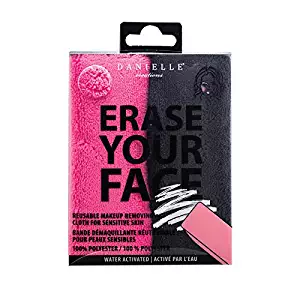 Danielle Erase Your Face Reusable Makeup Removing Cloths, 2-Pack, 2 Count, Pink/Black, 2 Count
