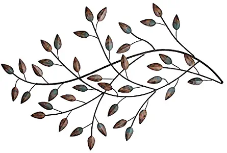 Stratton SHD0119 Home Blowing Leaves Wall Decor, Green, Brown and Hint of Gold