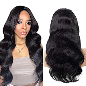 360 Lace Frontal Wig Peruvian Body Wave Human Hair Wigs Pre-Plucked Hairline 150% Density Natural Color 360 Lace Wig Human Hair with Baby Hair for Black Women(20 inch)
