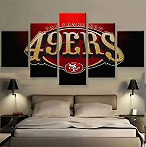 Lihuaiart 49ers,Artwork Wall Art Home Wall Decorations for Bedroom Living Room Oil Paintings Canvas Prints-1088 (Unframed,5PCS)