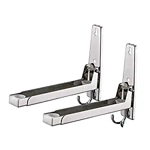 Homwel 304 Stainless Steel Microwave Mount Bracket Oven Wall Mount Bracket Load 135lb Telescopic Microwave oven Wall Frame Removable Hook