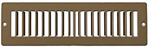 12" X 2" Toe Space Grille - HVAC Vent Cover [Outer Dimensions: 13.25 X 3.25] - Brown