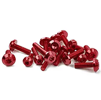 XX eCommerce Motorcycle Motorbike Aluminum Windscreen Fairing Bolt Nut Screw Fastener Clip for Kawasaki Ninja 250 300 400 650 (Red)