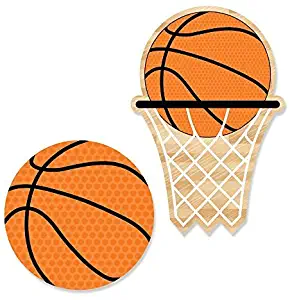 Big Dot of Happiness Nothin' but Net - Basketball DIY Shaped Party Cut-Outs - 24 Count