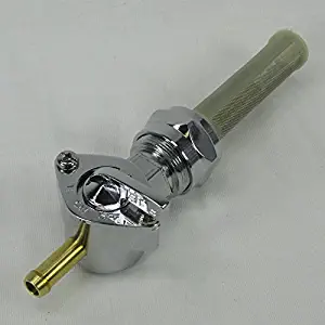 1975-2006 Harley Davidson 22mm Filtered Petcock STRAIGHT OUTLET Fuel Shut Off Valve - For Use with 1/4" ID Fuel Hose - Replaces HD Part # 62168-81 - Chrome Plated - Motorcycle Chopper Bobber (22STRT)
