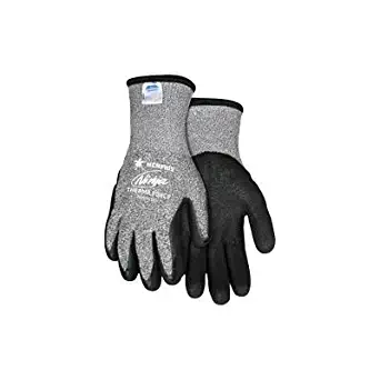 Memphis Glove X-Large Black And Gray Ninja Therma Force 7 Gauge Acrylic Terry Lined Cold Weather Gloves With Knit Wrist, Salt/Pepper 13 Gauge Dyneema And Synthetic Fibers Shell And Bi-Polymer Coated Palm And Fingertips