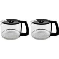 Krups F0344210F-2PK Pro Aroma 10 Cup Glass Carafe, Black Handle, 2 pack