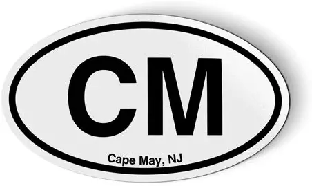 Stickers & Tees cm Cape May NJ New Jersey Oval - Car Magnet - 5"