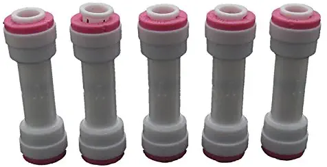 1/4-Inch Quick Connect Check Fitting Valve for RO Pure Check Water Valve Reverse Osmosis System Pack of 5