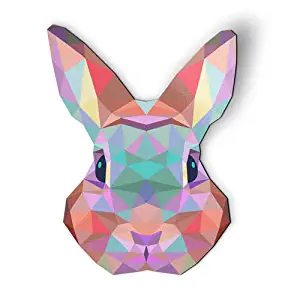 AK Wall Art Bunny Triangles Geometric Modern - Magnet - Car Fridge Locker - Select Size