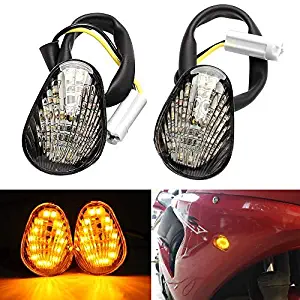 2 PCS Amber LED Turn Signal Indicator Light Lamp Flush Mount For Yamaha YZF R1 R3 R6 R6S FZ6 FZ1 FZ Fazer FZ6R FZ07 FZ8 FZ09 TMAX MT-07 MT-09 Smoked Lens