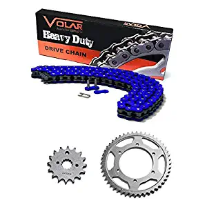 Volar Chain and Sprocket Kit - Heavy Duty - Blue for 1994-2009 Kawasaki Ninja 500 500R EX500