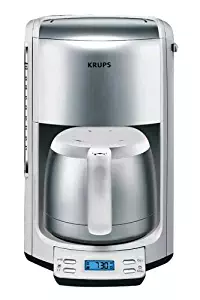 Krups FMF5-11 Programmable Coffeemaker with Thermal Carafe, 10-Cup, White with Stainless Steel