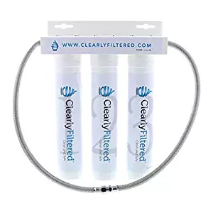 Clearly Filtered Triple Stage Kitchen Faucet Filtration System - With 99% Fluoride & Lead Removal (Installs on your primary faucet, no drilling or seperate spigot required)