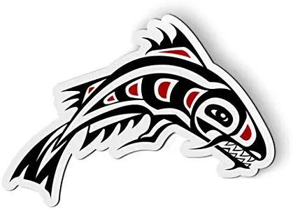AK Wall Art Native Shark Fish Pacific Northwest - Magnet - Car Fridge Locker - Select Size