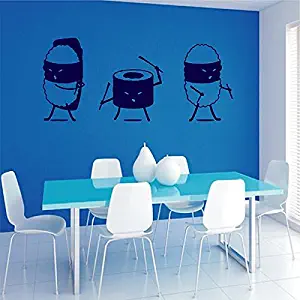 STICKERSFORLIFE ik2795 Wall Decal Sticker Funny Ninja Sushi Bar Restaurant Showcases