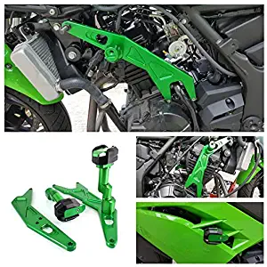 Ocamo Frame Sliders Crash Protector for 13-17 KAWASAKI NINJA250/300 Z250 Z300 green