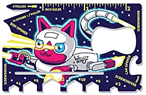 Wallet Ninja PETS: (Space Puppy, Robot Kitty): 18 in 1 Credit Card Sized Multitool - #1 Best Selling in the World (Robot Kitty)