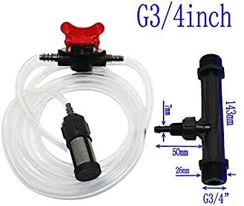 Kangkangk 1/2",3/4",1" Irrigation Venturi Fertilizer Mixer Injectors kit Agriculture Garden Water Tube Garden Hot Tub Spa Ozone Injector (2)