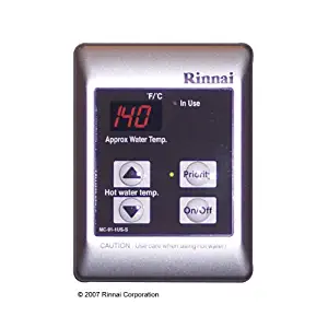 Rinnai MC-91-2S Standard Remote Controller - Residential or Commercial, 98-Degree -140-Degree F, Silver