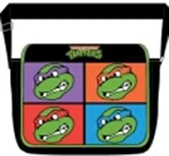 Bioworld Teenage Mutant Ninja Turtles (TMNT): Faces Four Square Messenger Bag